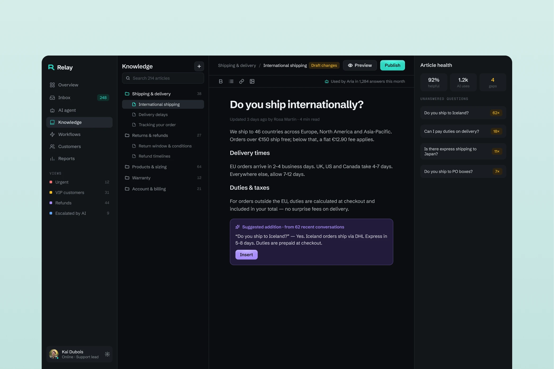 Relay — design detail