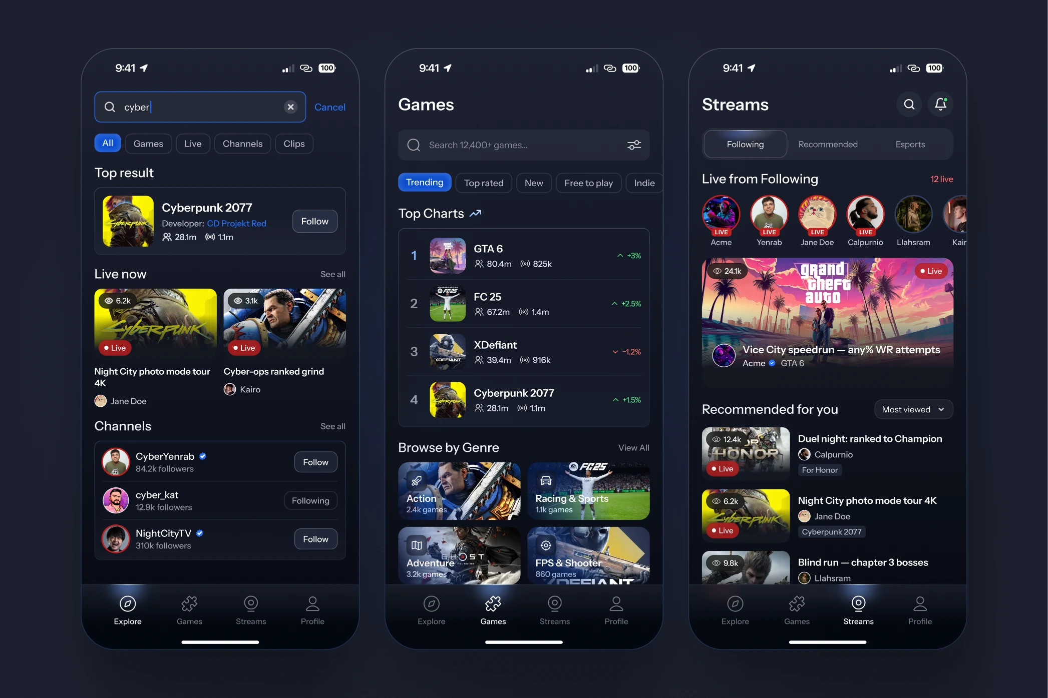 Streamzy — design detail