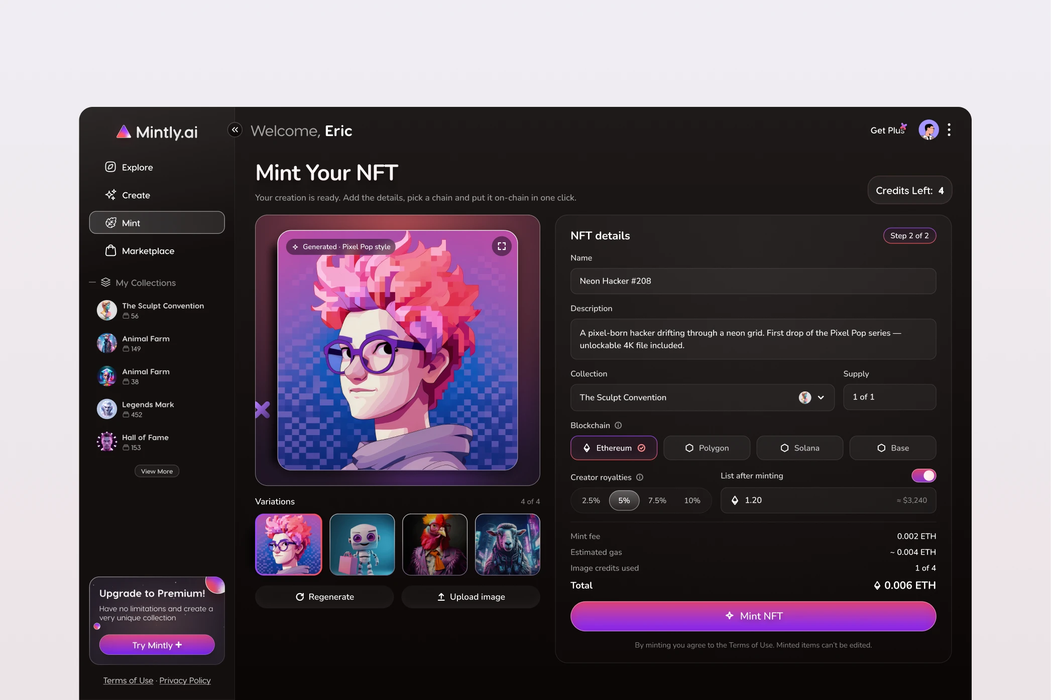 Mıntly AI — design detail